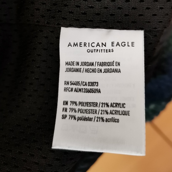 American Eagle Men Multi-colored Sherpa Zip-Up Jacket (M) - Picture 11 of 13